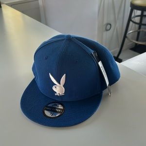 blue playboy hat